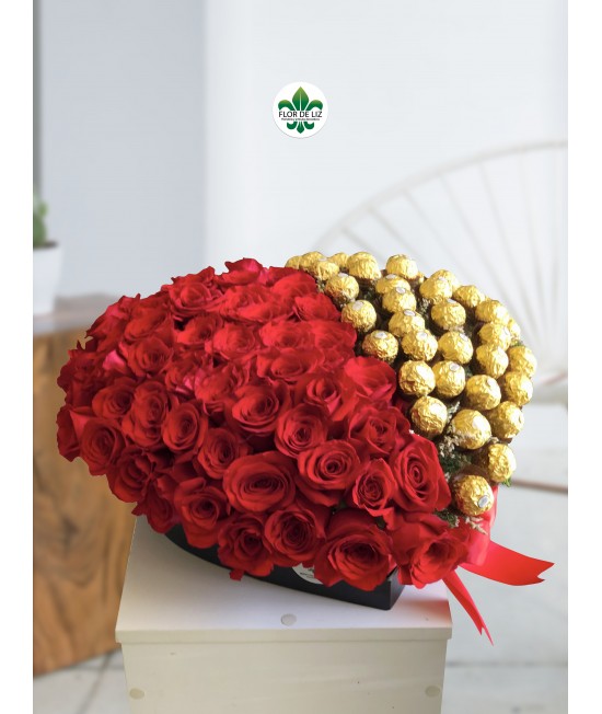 CAJA DECORADA CORAZON DE FUEGO